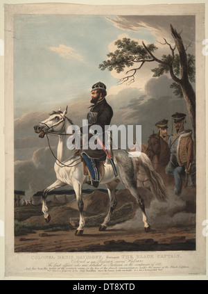 Denis Davydov (1784-1839), 1814. Artist: Orlowski (Orlovsky), Alexander Osipovich (1777-1832) Stock Photo