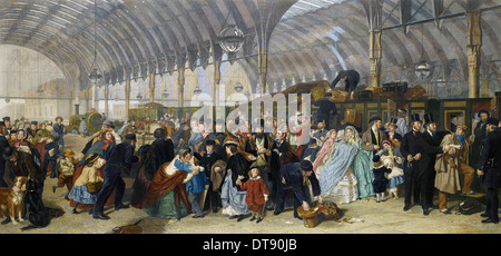The Railway Station, 1866. Artist: Frith, William Powell (1819-1909) Stock Photo