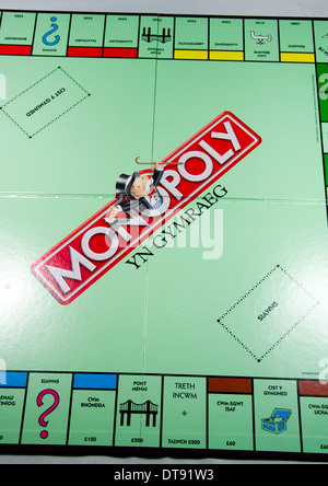 Welsh language version of Monopoly board game. Stock Photo