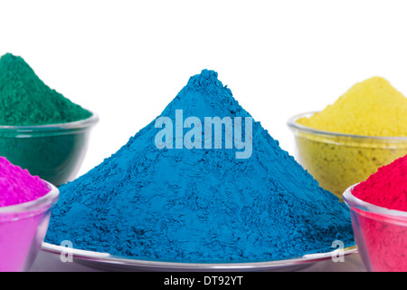 High angle view of powder colour in bowl Stock Photo