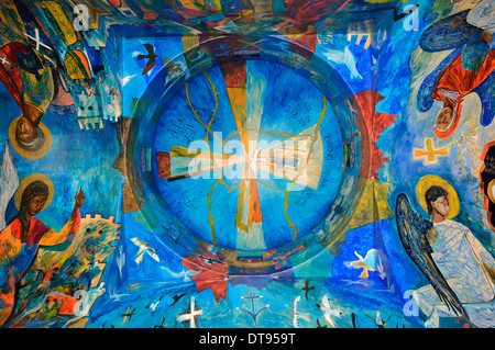 Painted rooftop at the All Saints Chapel. Columbia Beach Resort. Cyprus Stock Photo