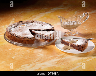 Chocolate intensity cake coffee cream sauce Stock Photo