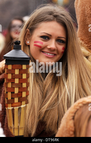 Young girl in traditional masquerade costume Stock Photo