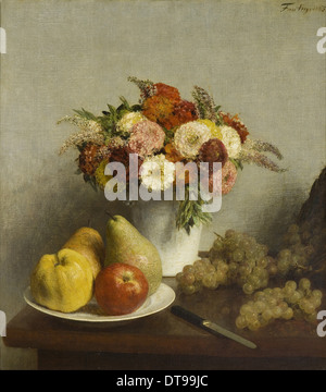 Flowers and Fruit, 1865. Artist: Fantin-Latour, Henri (1836-1904) Stock Photo