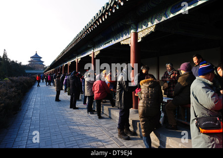 Board game players in Temple of Heaven Park. Beijing, China. Stock Photo