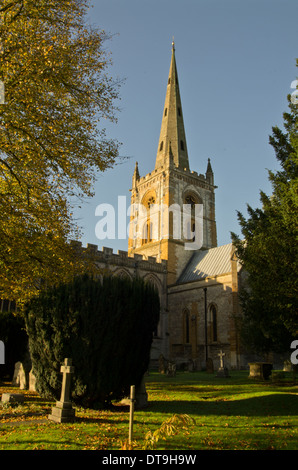 Holy Trinity church spire Stratford on Avon Stock Photo
