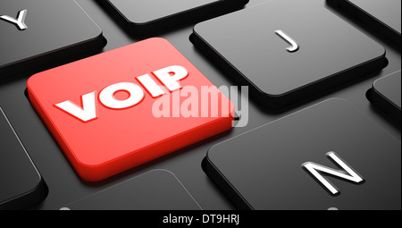 VOIP Concept on Red Keyboard Button. Stock Photo