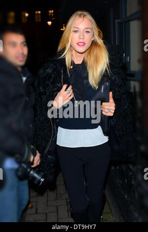 London, UK. 12th Feb, 2014. Guests arrives at the Claudie Pierlot UK launch party at Pertwee, Anderson & Gold on February 12, 2014 in London, England. Photo by Credit: See Li/Alamy Live News Stock Photo