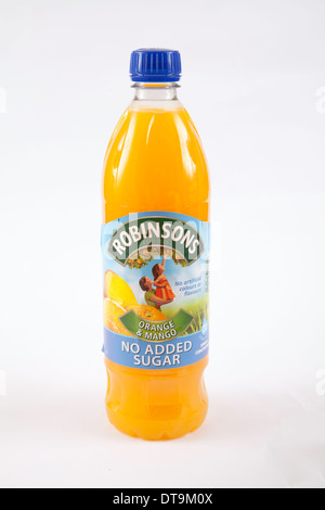 Robinson's 1L Orange & Mango No Added Sugar Squash Juice on White Background Stock Photo
