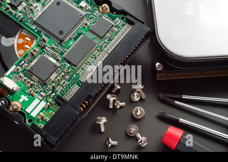 Repair of a hard drive Stock Photo