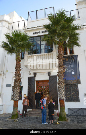 Entrance to Rick’s Café Casablanca, Boulevard Sour Jdid, Casa-Anfa District, Casablanca, Grand Casablanca, Kingdom of Morocco Stock Photo