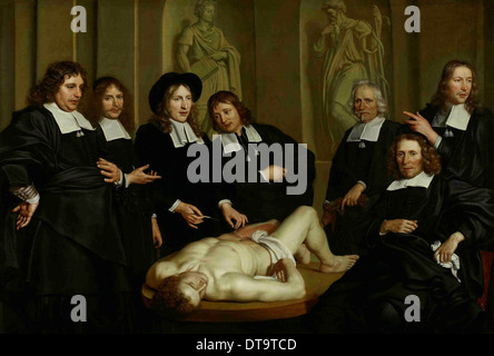 The Anatomy Lesson of Dr. Frederik Ruysch, 1670. Artist: Backer, Adriaen (ca 1635-1684) Stock Photo