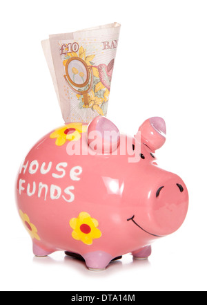 saving money for deposit on a house cutout Stock Photo