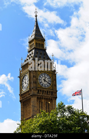 Elizabeth Tower or Big Ben, Palace of Westminster, Unesco World Heritage Site, City of London, London region, England Stock Photo