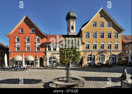 Marienplatz square, Immenstadt, Oberallgäu, Allgäu, Bavaria, Germany Stock Photo