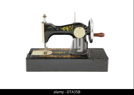 Old small black sewing machine Stock Photo