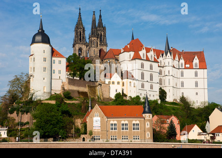 Albrechtsburg and Meissen Cathedral on the Elbe river in Meißen, Saxony, Germany Stock Photo