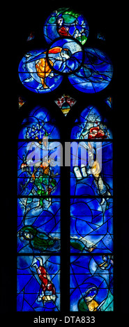 Fenster von Marc Chagall im Chor, ab 1978 erstellt Stock Photo