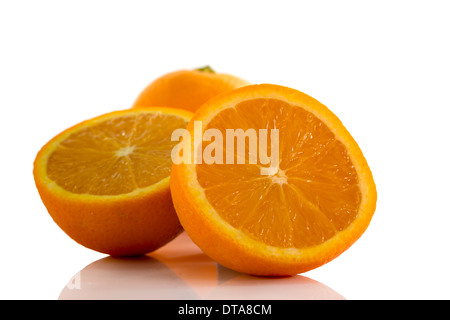 macro form orange fruit isolate on white Stock Photo