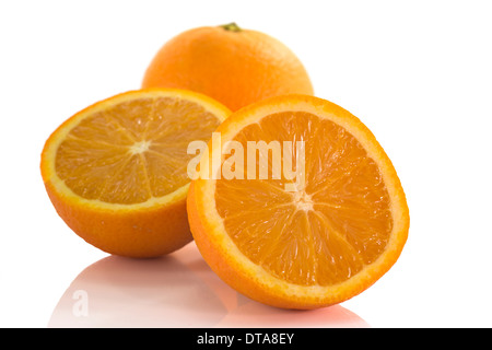 macro form orange fruit isolate on white Stock Photo