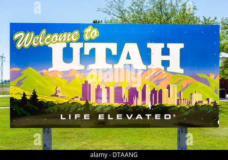 Welcome to Utah sign, USA Stock Photo