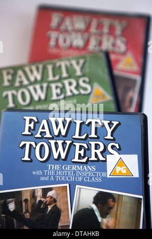 Fawlty Towers comedy videos starring John Cleese as Basil Fawlty Stock Photo