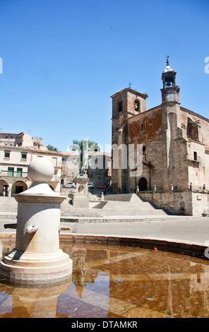 Main square of Trujillo Stock Photo