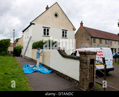 House exterior being painted. Stock Photo