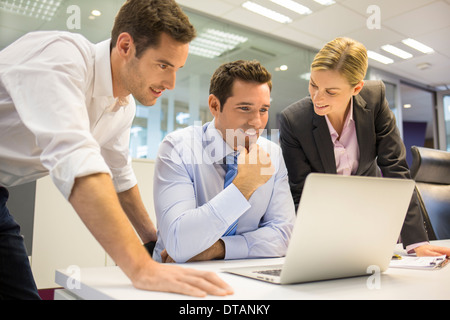 Female male computer desk working coworking Stock Photo
