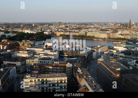Hamburg, Germany, overlooking the Inner Alster Stock Photo