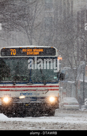 Blizzard in Washington, DC Stock Photo
