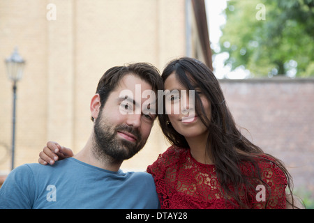 Close-up of young couple, portrait Stock Photo