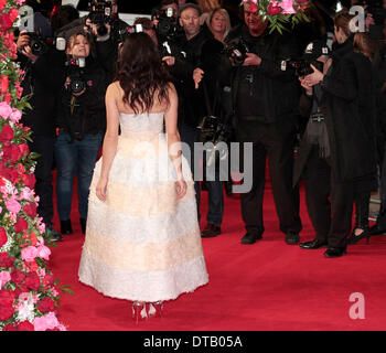 London, UK, 13th February 2014 Jessica Brown Findlay arrives at the UK Premiere of 'A New York Winter's Tale' at the Odeon Cinema at Kensington High Street in London  Credit:  MRP/Alamy Live News Stock Photo