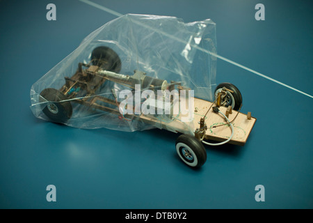 Toy car frame in plastic bag, close-up Stock Photo