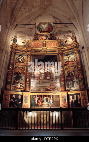 The Purificación de la Virgen altarpiece, Capilla del Marisca, Seville Cathedral (Catedral) Seville, Andalusia, Spain. Stock Photo