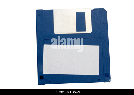 Computer floppy disk closeup on white Stock Photo