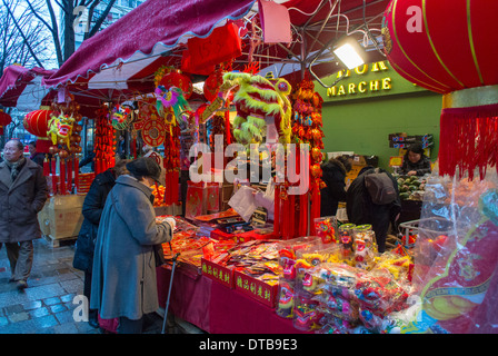 Paris France Women Shopping Outside Asian Food Supermarket Stock