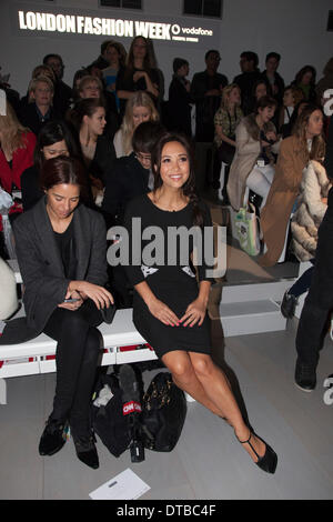 London, UK. 14th Feb, 2014. Myleene Klass attends the J JS Lee show at London Fashion Week. Credit:  CatwalkFashion/Alamy Live News Stock Photo