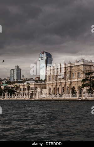The Dolmabahce Palace is seen from Bosphorus Stock Photo
