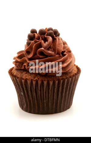 Chocolate cupcake on a white background Stock Photo