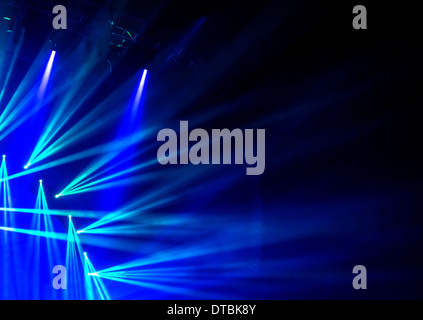 Blue stage light, abstract background, illuminated dance club, night performance, laser illumination, luxury rock concert Stock Photo