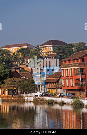 Panjim City View to Fontainhas and Altinho Goa India Stock Photo