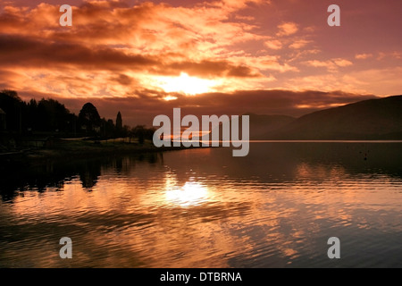 Sunset over Loch Linnhe, Fort William, Highlands of Scotland Stock Photo