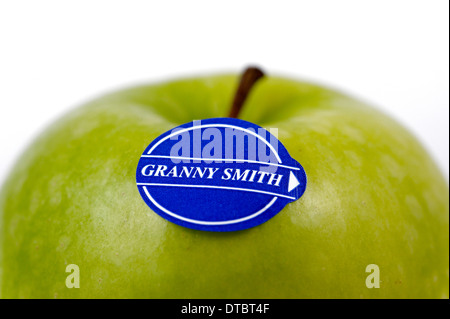 A Granny Smith apple on a white background Stock Photo