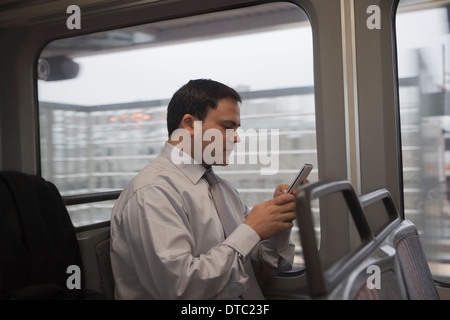 Businessman commuting to work Stock Photo