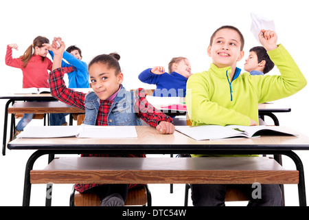 Chaos in the children's classroom Stock Photo