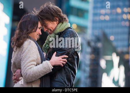 Young romantic couple on vacation, New York City, USA Stock Photo