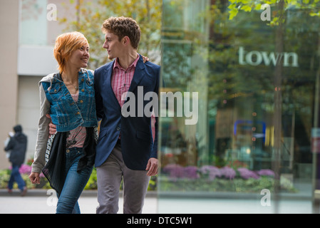 Couple walking, Toronto, Ontario, Canada Stock Photo