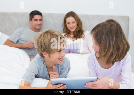 Children using digital tablet Stock Photo