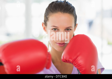 Closeup portrait of a determined female boxer Stock Photo